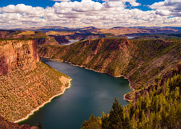 Reservoir Winding Through Gorge