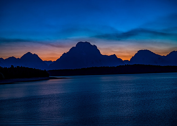 Tetons Sunset Silhouette